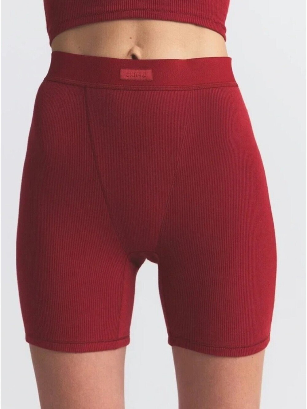 SKIMS Soft Lounge Rib Boxer Brick Red Size: M NWT
